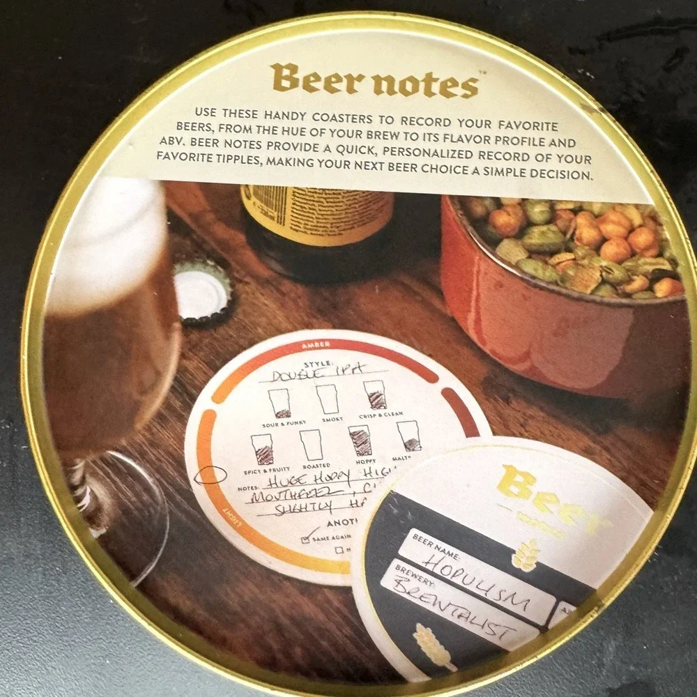Luckies of London Beer Notes Personalizable Beer Mat Tasting Coasters in‎ Tin